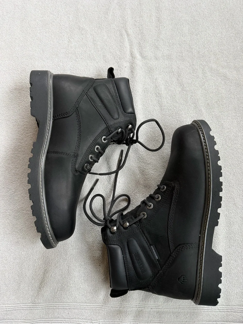 Wolverine Black Leather Waterproof Work Boot